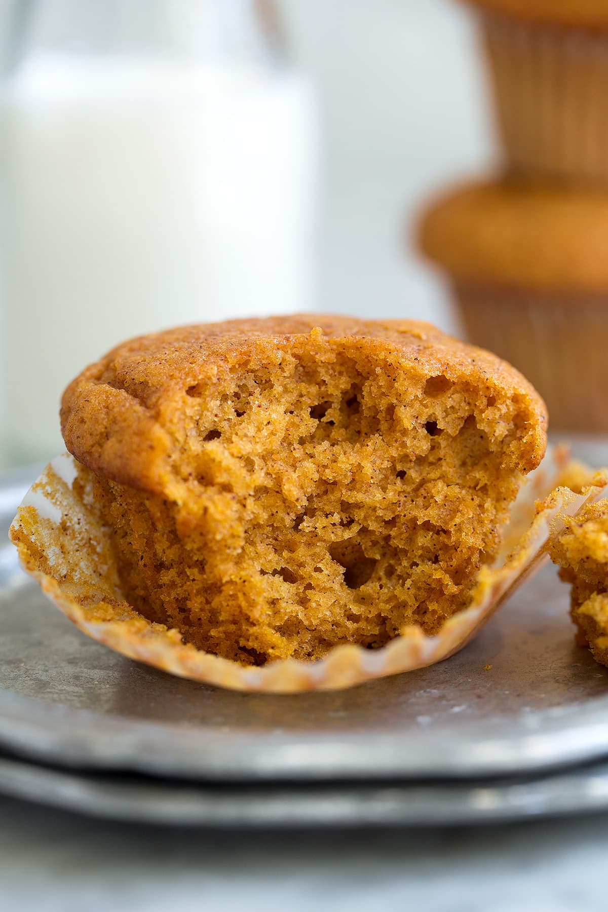 Texture of Pumpkin Muffins shown here after biting into