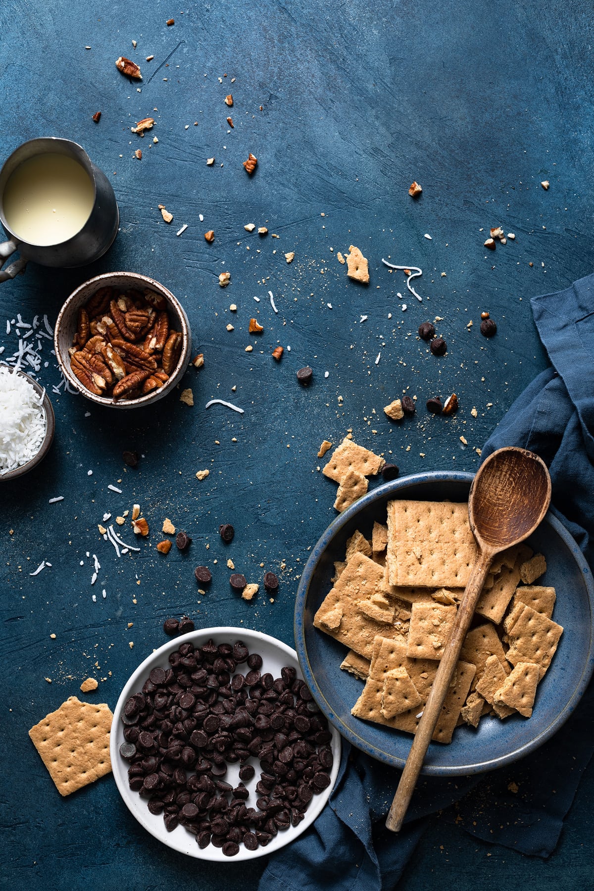 Magic Bars Ingredients needed to make magic cookie bars shown here.