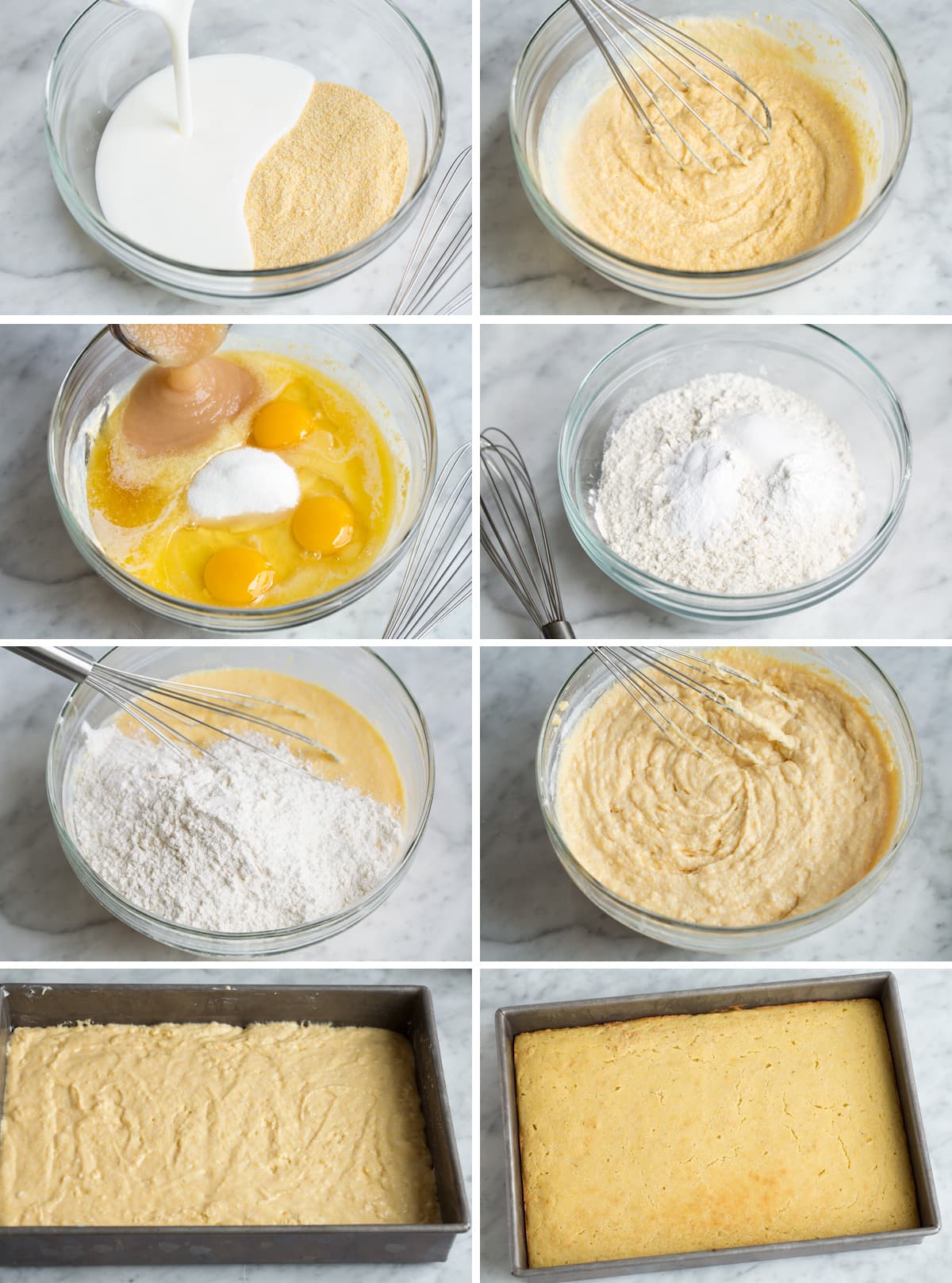 The BEST Cornbread Cornbread mixing steps
