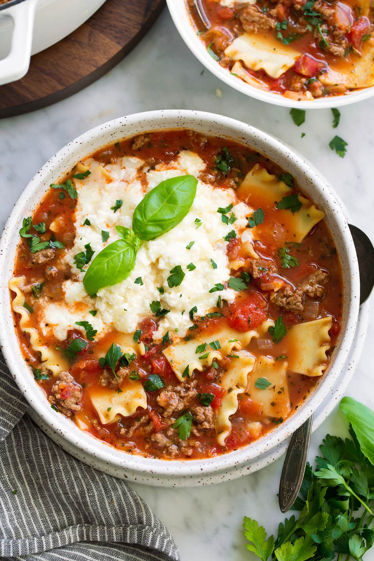 Lasagna Soup Single Serving of Lasagna Soup