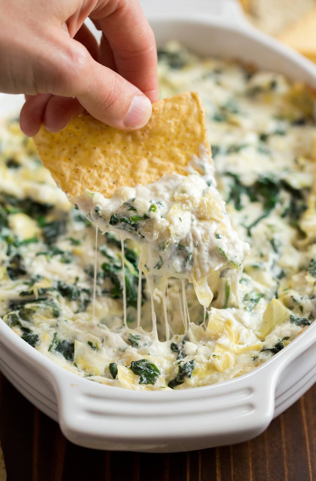 Spinach Artichoke Dip Scoop of Spinach Artichoke Dip