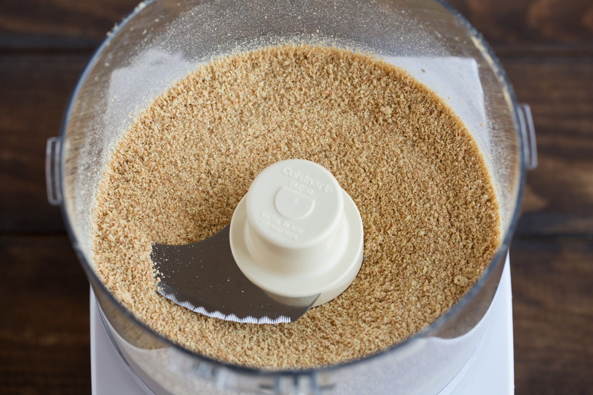 BEST EVER Key Lime Pie! Making graham cracker crumbs in a food processor for key lime pie crust.