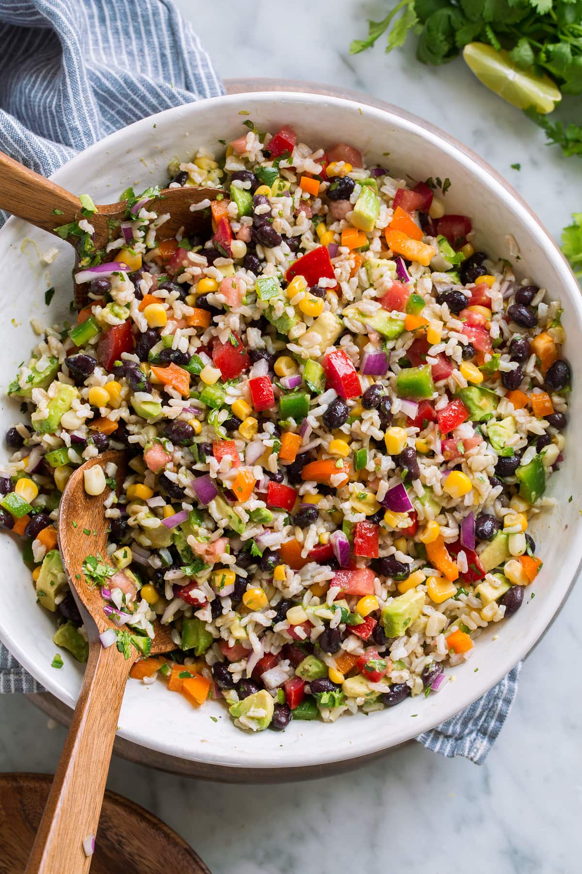 Fiesta Rice Bowl full of rice with colorful vegetables