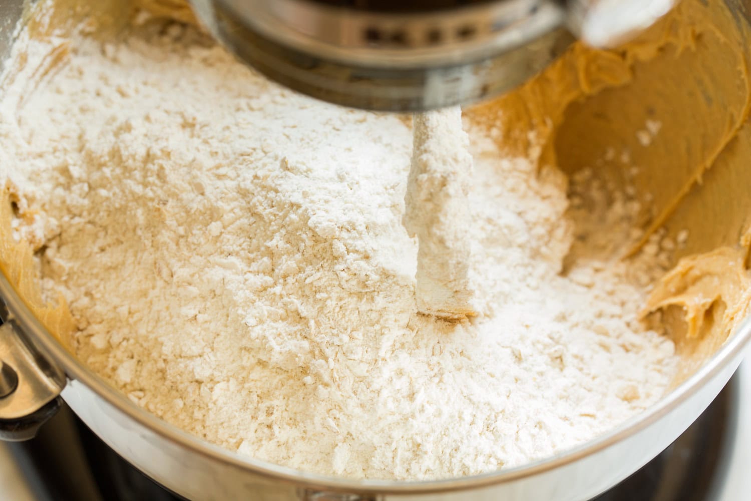 Peanut Butter Bars Flour and oat mixture added to cookie bar mixture.