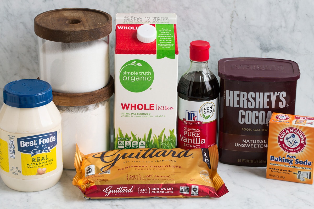 Chocolate Mug Cake Ingredients shown here that are needed to make chocolate mug cake.