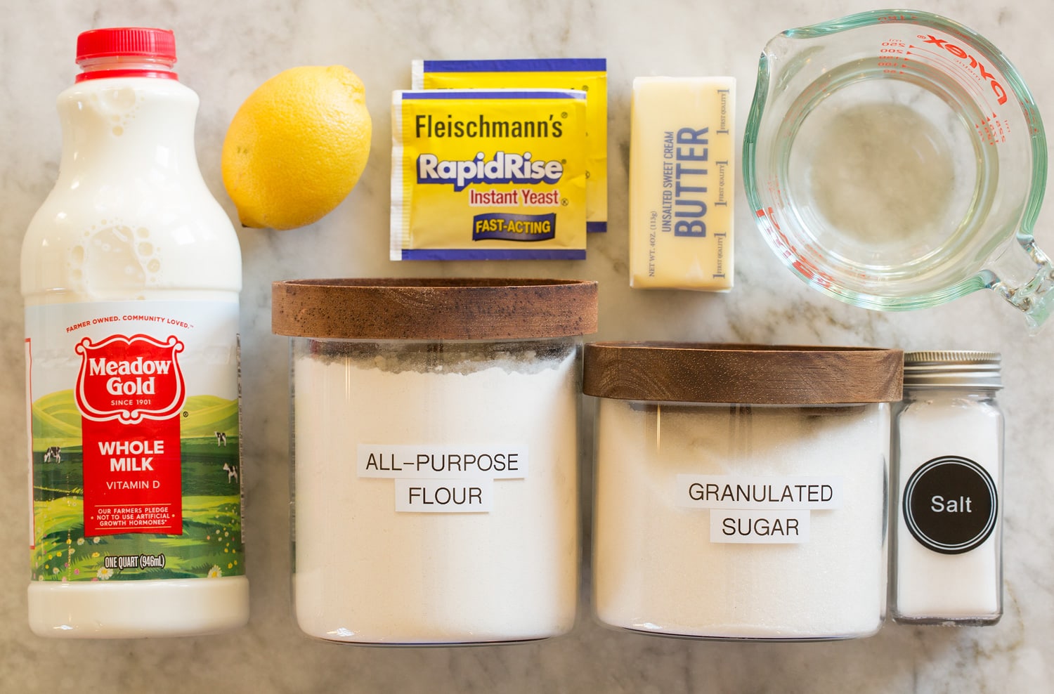 One Hour Dinner Rolls Ingredients needed for homemade dinner rools