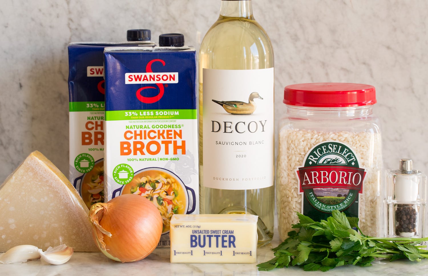 Risotto Ingredients for risotto.