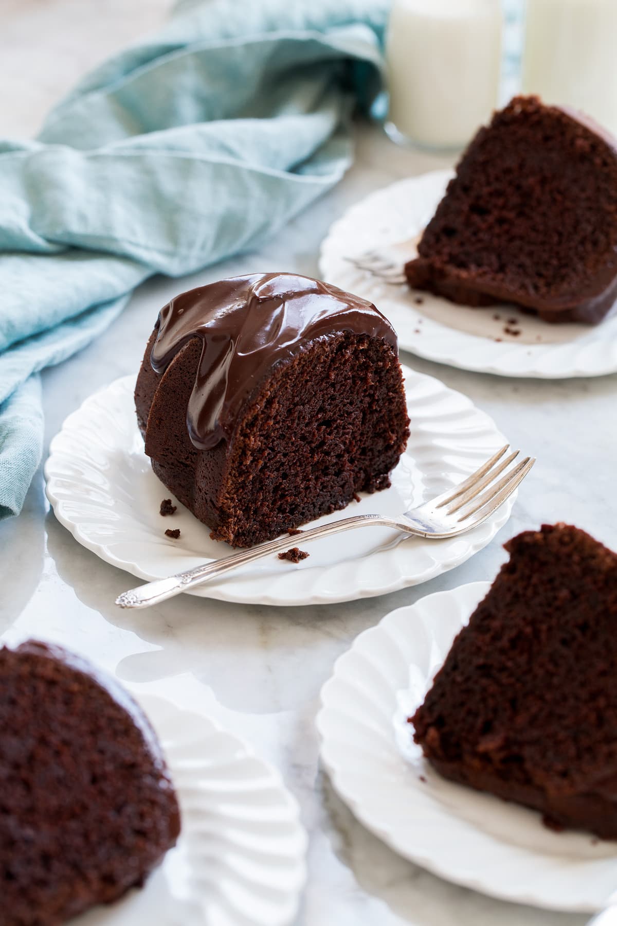 Chocolate Bundt Cake Chocolate Bundt Cake slices.