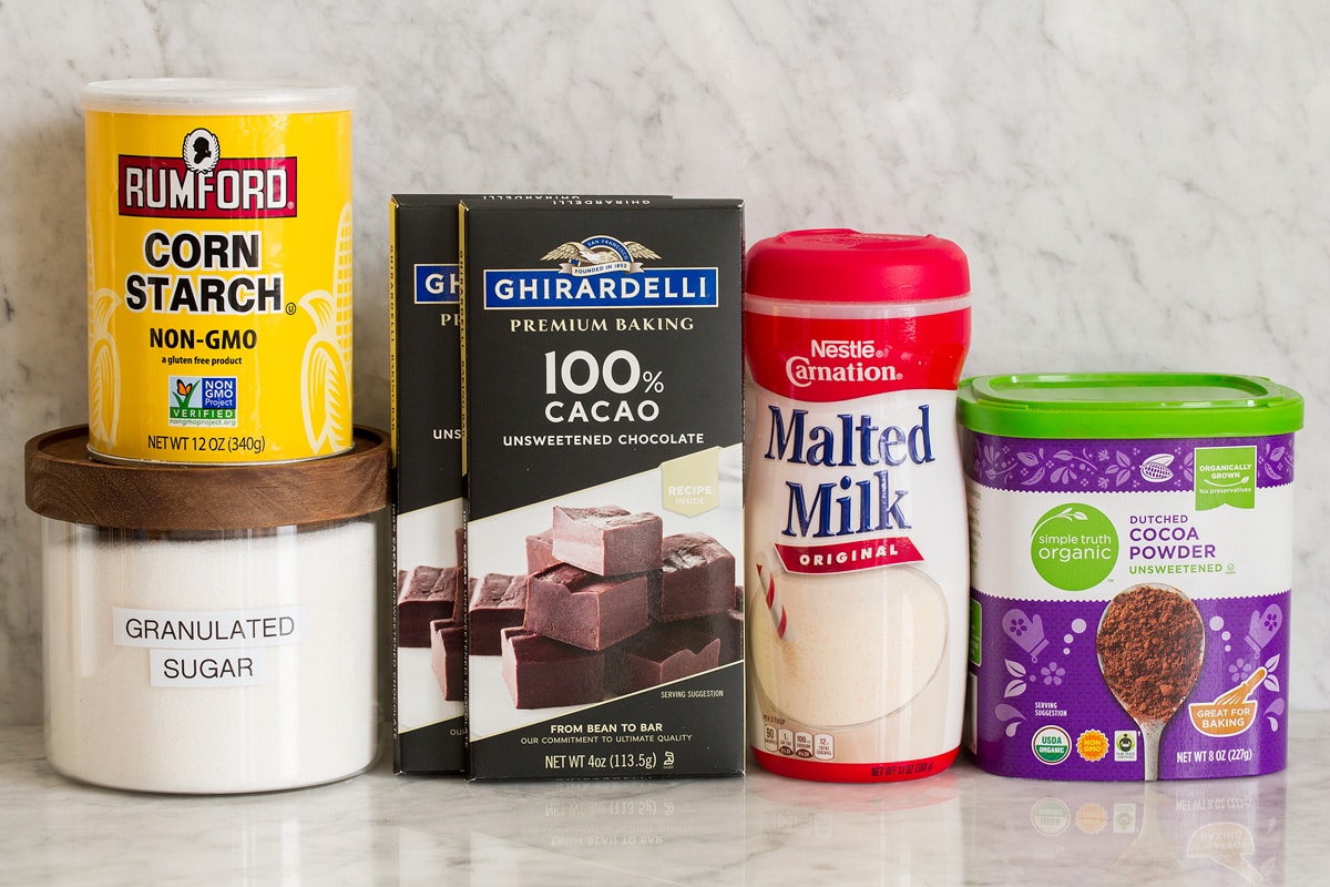 Homemade Hot Chocolate Mix Photo of ingredients used to make hot chocolate.