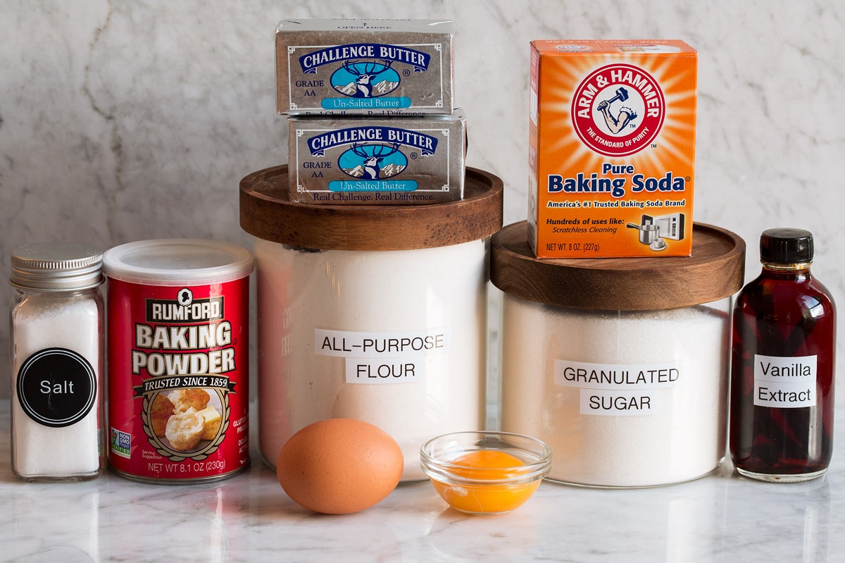 Sugar Cookies Photo of ingredients used to make sugar cookies.