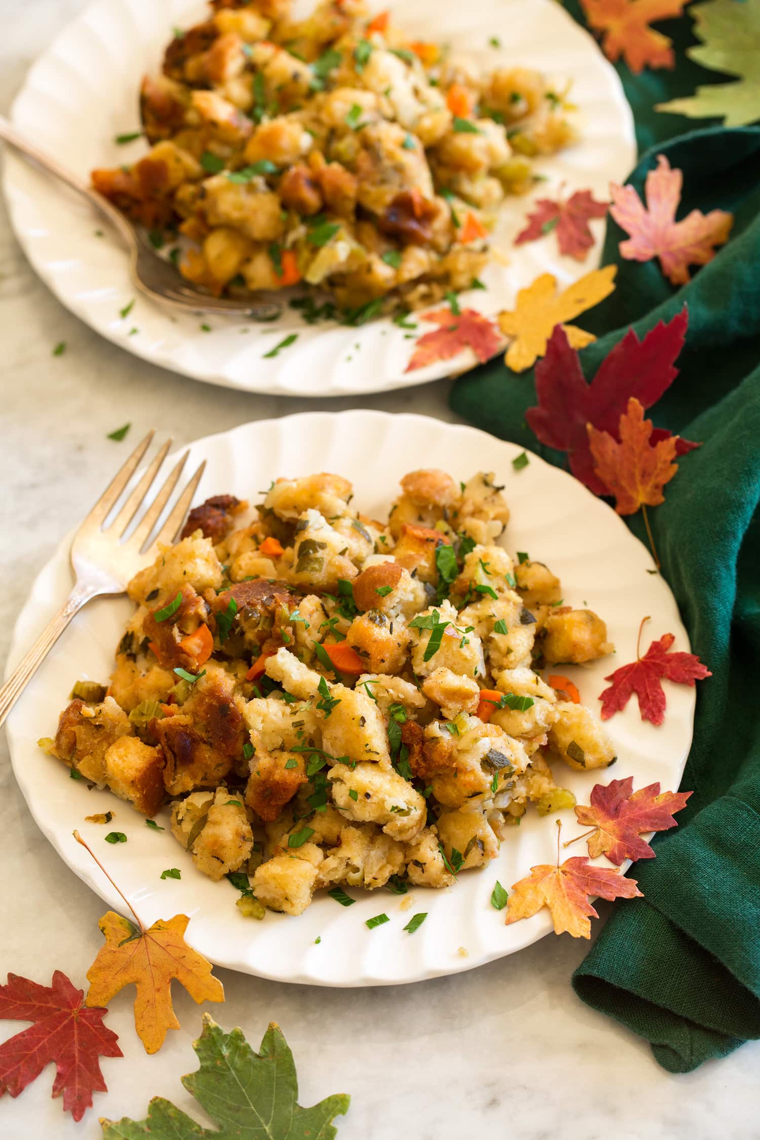 Crockpot Stuffing Two servings of homemade slow cooker stuffing.