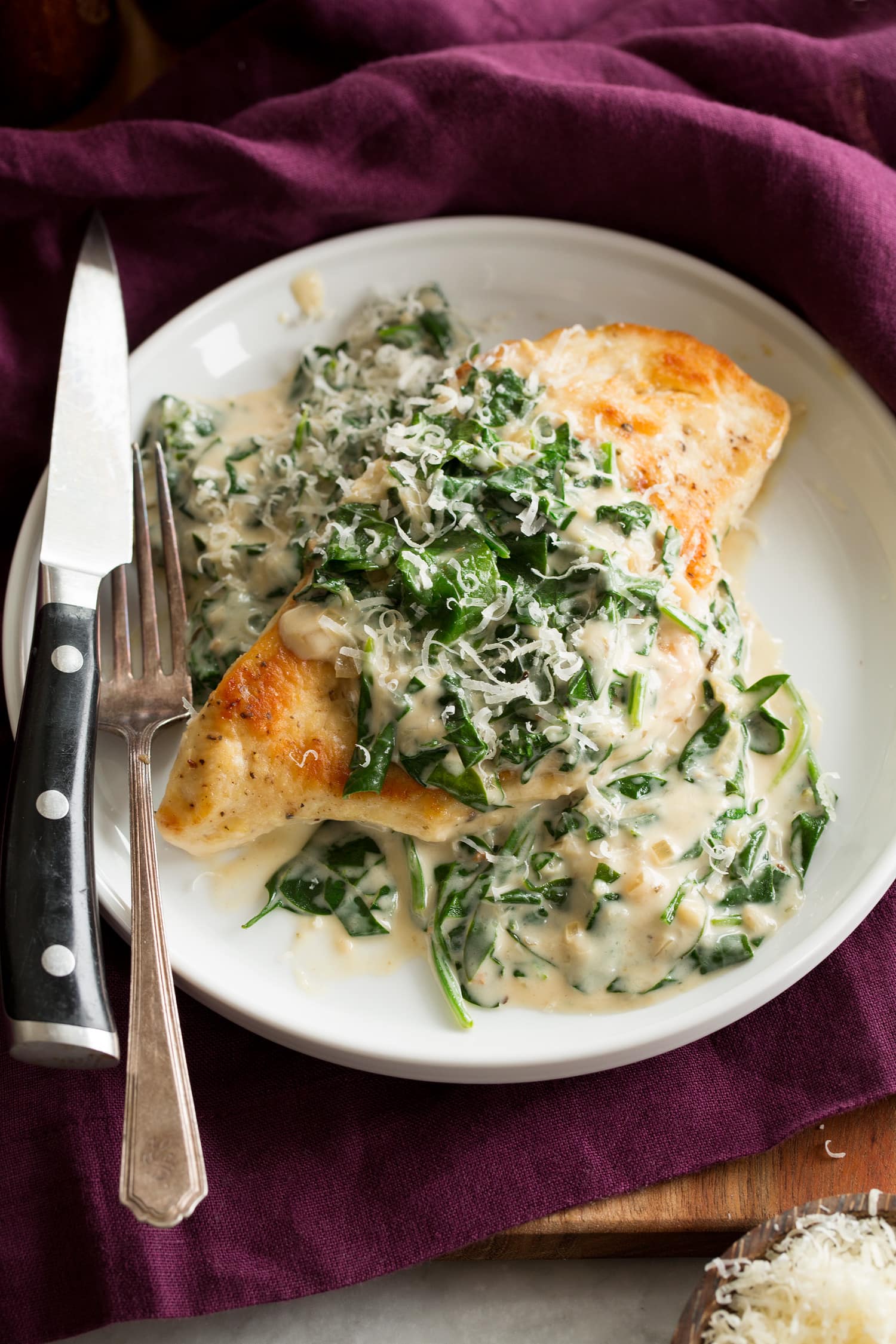 Chicken Florentine Single serving of chicken florentine.