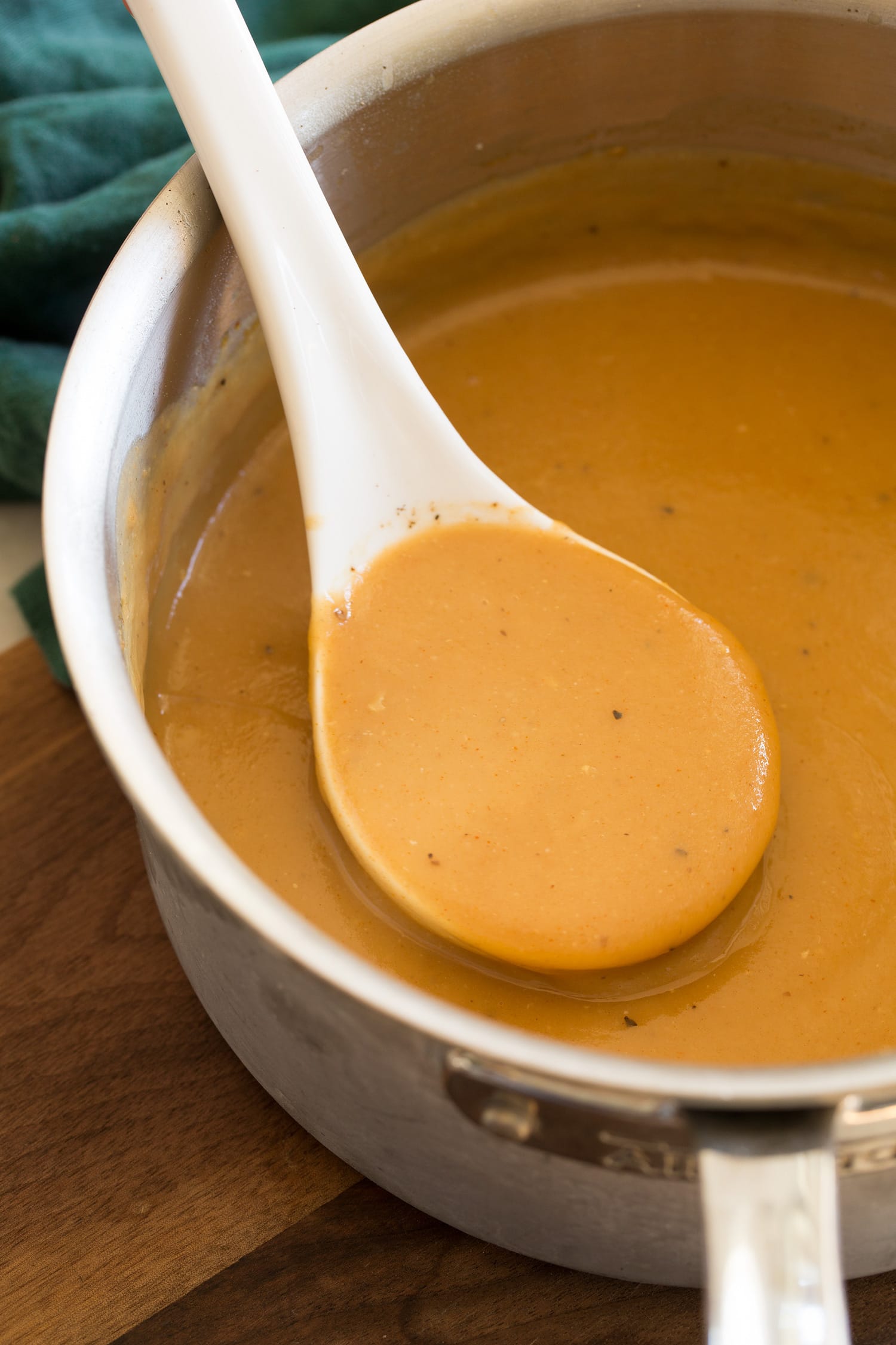 Chicken Gravy Ladle of easy chicken gravy.