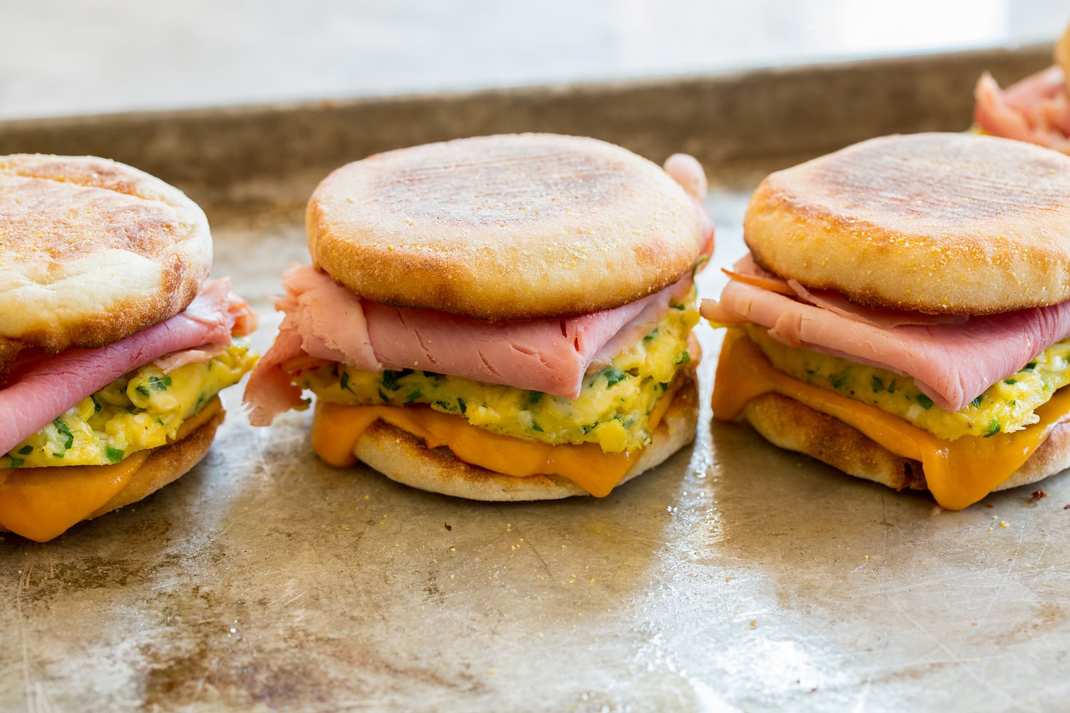 Breakfast Sandwiches Finished breakfast sandwich.