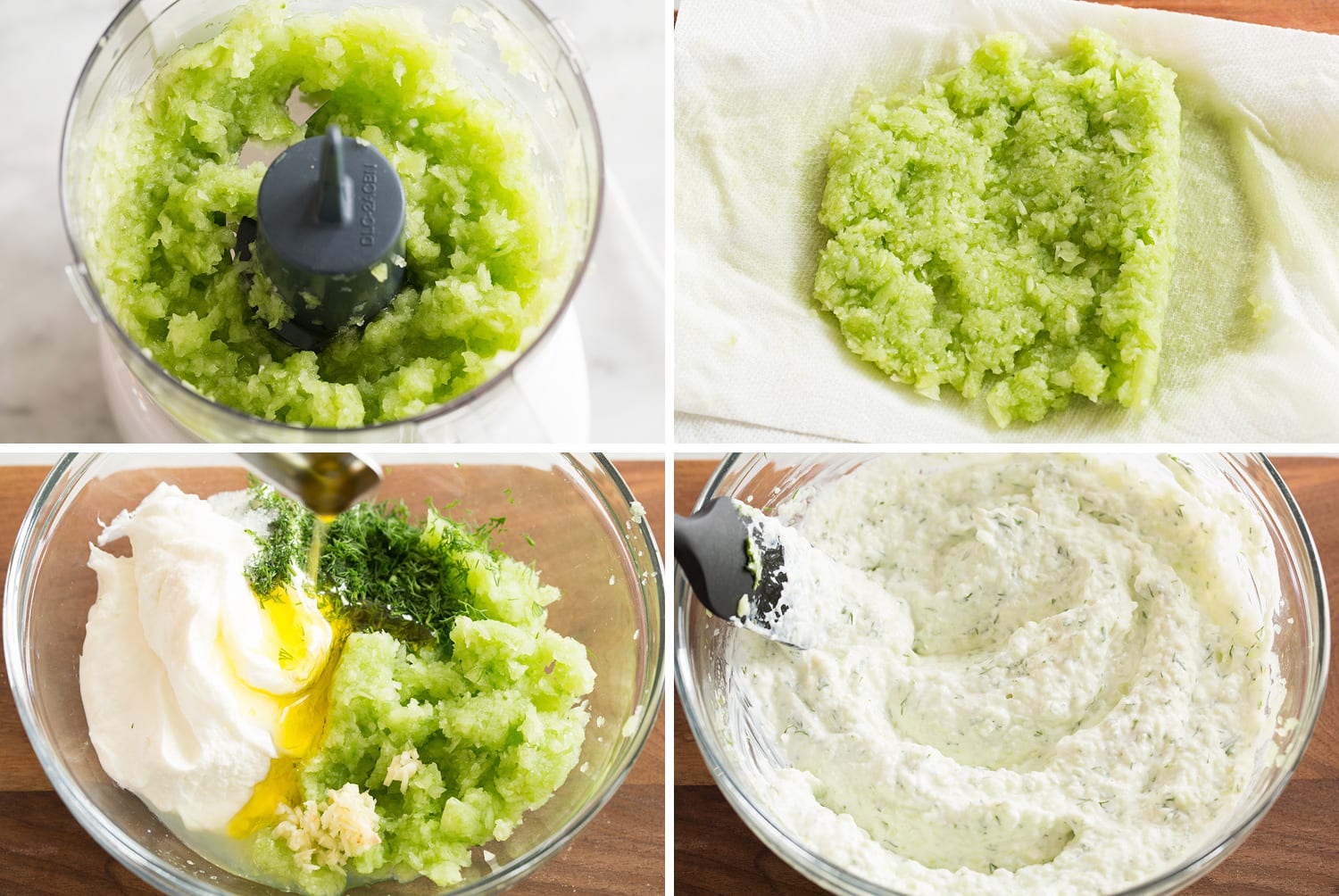 Greek Bowls Steps of making tzatziki.