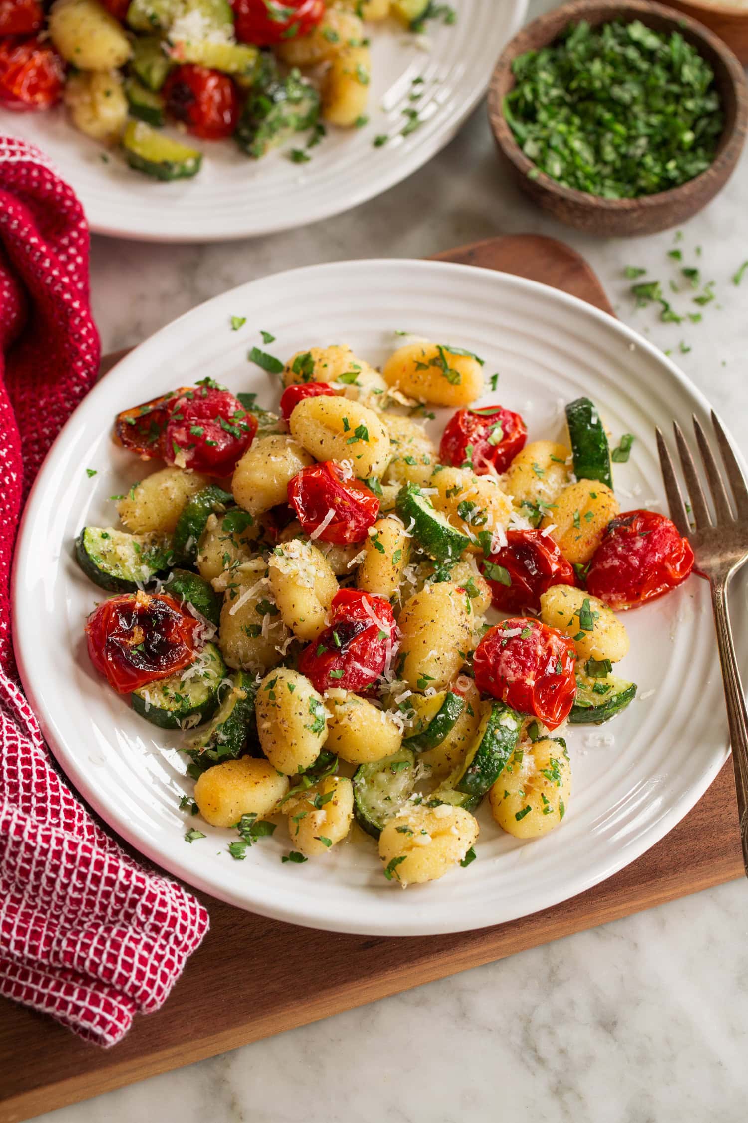 Sheet Pan Gnocchi with Zucchini and Tomatoes Gnocchi tomatoes and zucchini.