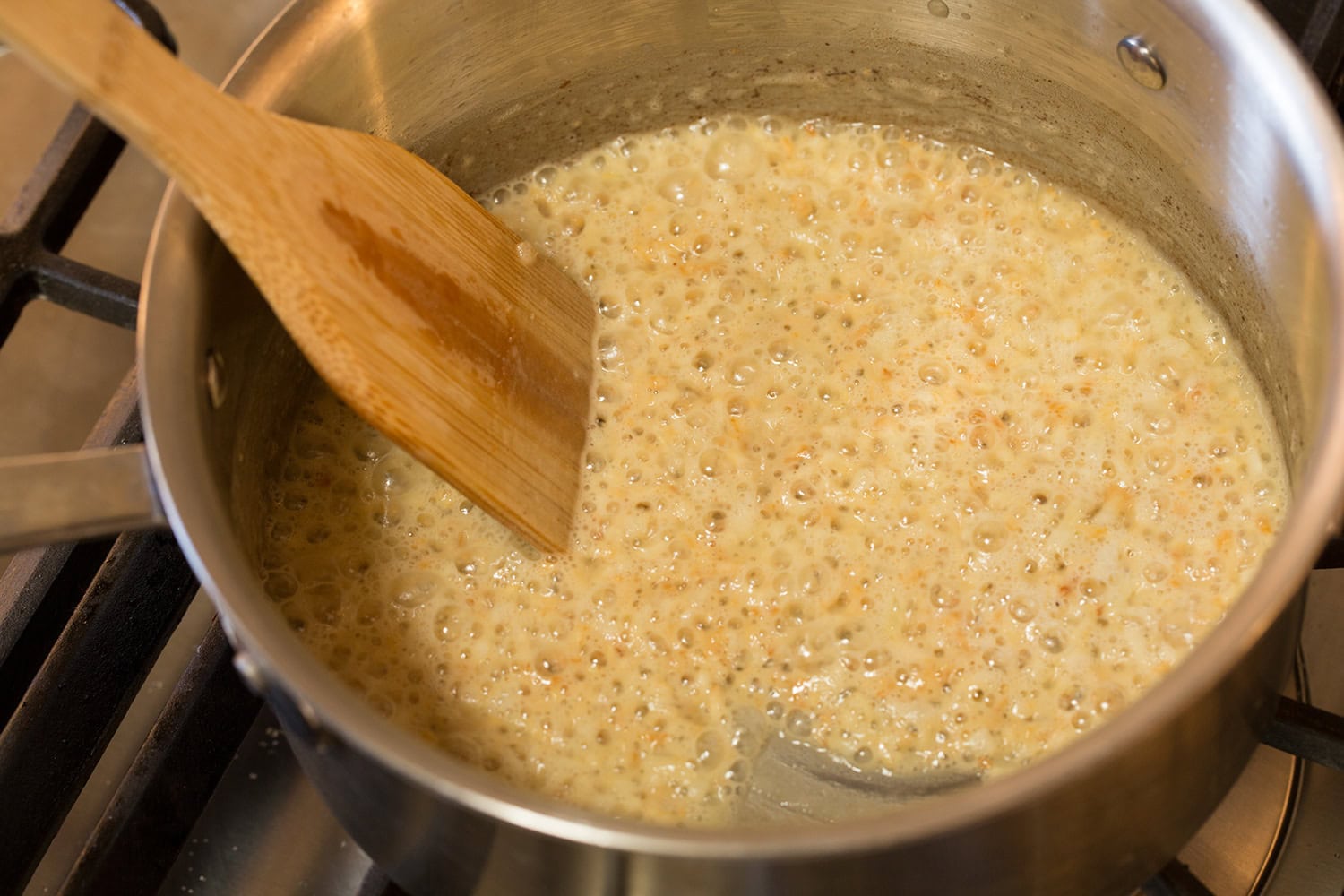 Funeral Potatoes Cooked roux with onions.